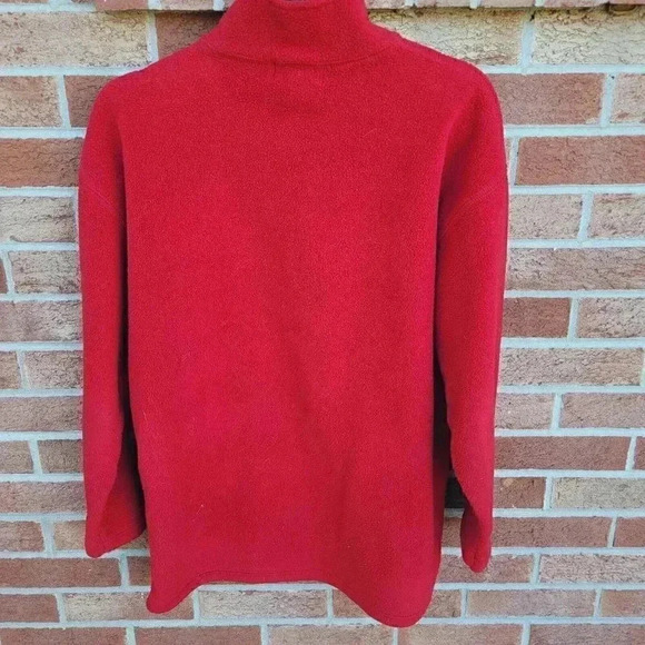 Vintage Lauren Ralph Lauren Fleece Pullover Women's Size Medium Red Embroidered - Picture 4 of 8